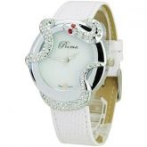 Elegante Prema quartzo com diamante Rhinestone Decorado Cobr