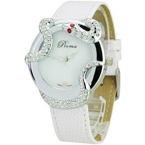 Elegante Prema quartzo com diamante Rhinestone Decorado Cobr